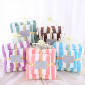 Ensemble de deux serviettes de <span class=keywords><strong>bain</strong></span> absorbantes en microfibre corail, séchage rapide, douces et moelleuses, pour la maison - Product Image 2