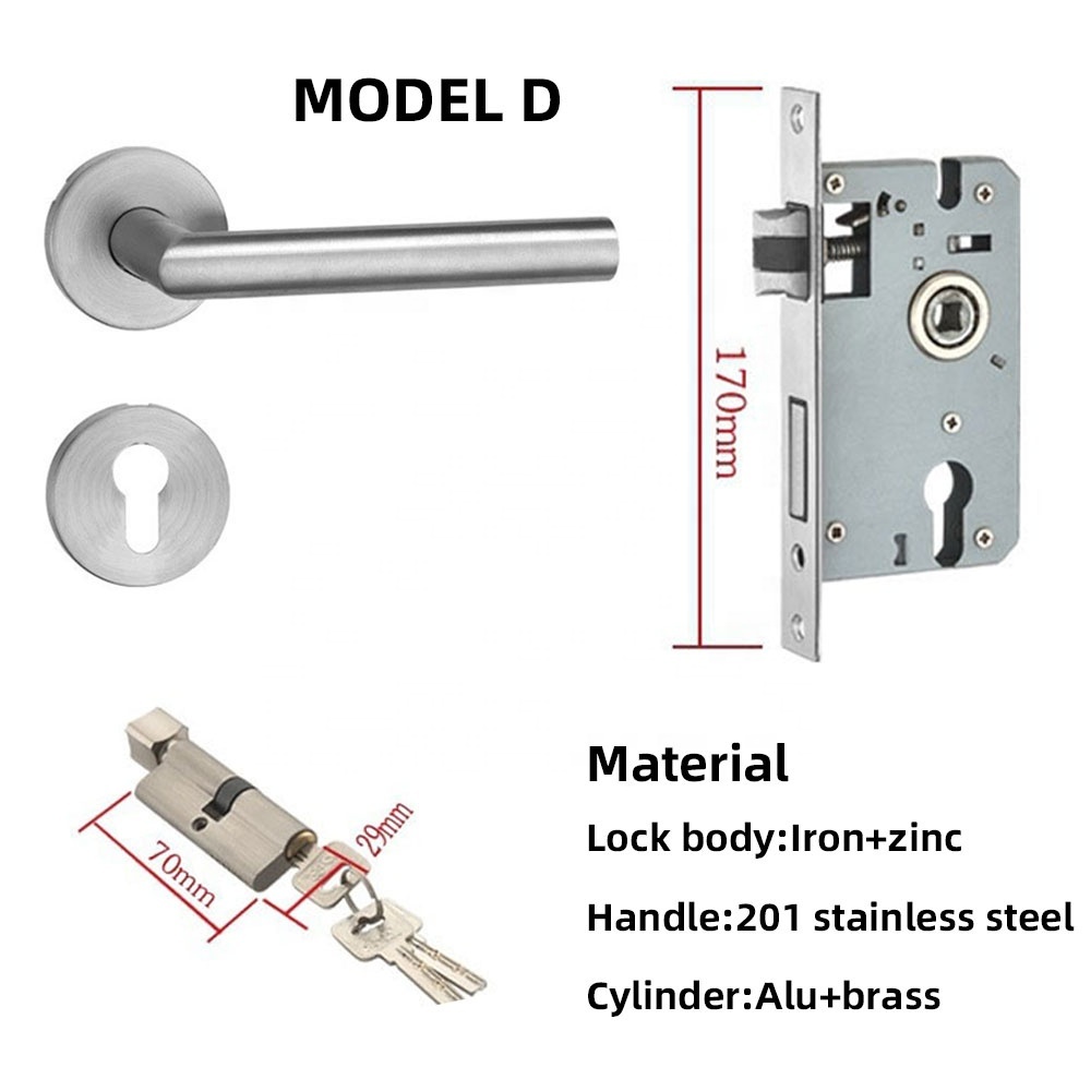 Wholesale Southeast Asia Africa Most Popular Stainless Steel Door Lock Set Household Channel Mortise Handle Door Lock · image 6