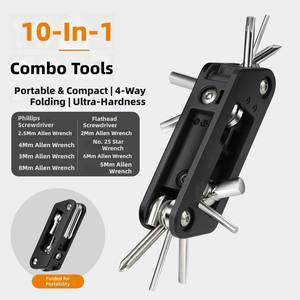 Juego <span class=keywords><strong>de</strong></span> <span class=keywords><strong>Herramientas</strong></span> para Reparación <span class=keywords><strong>de</strong></span> Bicicletas, Kit <span class=keywords><strong>de</strong></span> <span class=keywords><strong>Herramientas</strong></span> Multifuncional 10 en 1, Destornillador Portátil, Llave Hexagonal, Accesorios para Ciclismo - Product Image 3