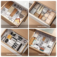 Boîte de rangement en plastique ABS LANZYLO ODM pour tiroir, organisateur multifonctionnel pour la cuisine, les couverts et les baguettes