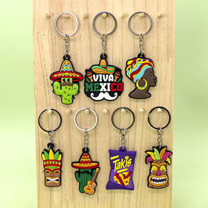 Llaveros de PVC 2D Personalizados al por Mayor con Temática de Fiesta Mexicana, Cheetos, Takis, Snack, Cactus, Cabeza de <span class=keywords><strong>Tiki</strong></span>, Llaveros de Goma Suave - Product Image 4