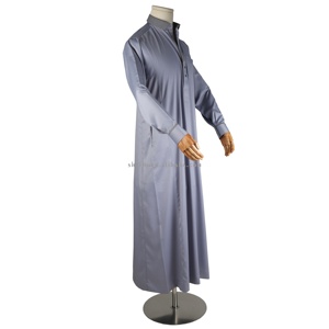 Vestido árabe musulmán con puño de verano Kaftan Jubah Abaya Jalabya étnico <span class=keywords><strong>Alharamain</strong></span> Lelaki Thobe Kandora ropa islámica para hombre - Product Image 4