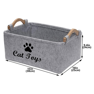 Modern karikatür tarzı keçe köpek kedi oyuncaklar depolama sepeti Bin çevre dostu dikdörtgen saklama kutusu köpek oyuncaklar için mont giyim - Product Image 4