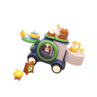 Ensemble de jouets de voiture de voyage pour animaux de compagnie en plastique éducatif pour enfants, avec lumières, design cochon mignon, cadeau pour les enfants de 2 à 13 ans
