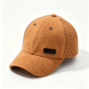 Gorra Deportiva de Béisbol Marrón de Poliéster/Algodón, Transpirable, Perforada, de 6 Paneles, Unisex, Casual para Exteriores, con Logotipo Personalizado - Product Image 4