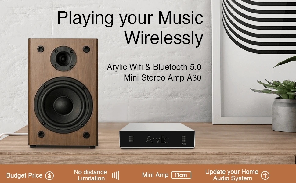 Arylic A50+ 50Wx2 Wifi BT Stereo Hi-res Class D Music Receiver Wireless USB Stereo Audio Amplifier for Multi-room Audio Control · image 4