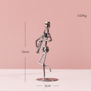 Figura Decorativa de Músico de Metal, Estatua Vintage de Hierro de un Músico con Guitarra, Saxofón o Violonchelo, Decoración para Escritorio o Mesa - Product Image 5