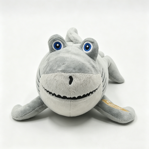 Peluche de Tiburón Gris Personalizado, Peluche Suave con Grandes Ojos Azules, Lindo Peluche de Tiburón Amigable con Cara Sonriente - Product Image 4