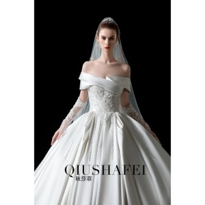 <span class=keywords><strong>Robe</strong></span> <span class=keywords><strong>de</strong></span> bal longue élégante et moderne en satin brillant, brodée à la main avec des perles et des dentelles, couleur ivoire, collection 2026 - Product Image 2