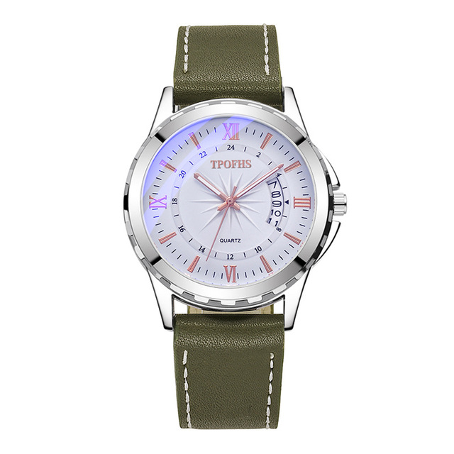 D-03044 New Brand Waterproof Men's Watch Manufacturers Spot List Calendar Star-striped Watches Men's Business Belt Quartz Watch