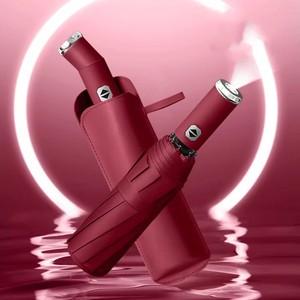 23-inch 10-bone Fully Automatic Steel <b>Frame</b> Plastic Three-fold UV Umbrella Flashlight Portable Business Gift Customized Color - Product Image 1