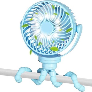Ventilateur portable rechargeable par USB avec pince trépied flexible, alimenté par batterie, pour voiture, utilisation extérieure, petit ventilateur pour poussette - Product Image 6