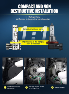 Asruex 23S H4 H15 Barato y todo en uno Plata galvanizada 40W 3500LM 6500K faro LED para coches Faros Led - Product Image 3