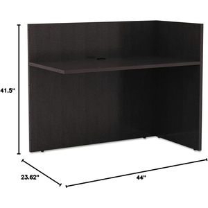 Alera ALERA Valencia Meuble de réception moderne en pierre 44.13L X 23.63P X 41.5H Espresso avec éclairage LED pour Hôtels, Écoles, Bars - Product Image 1