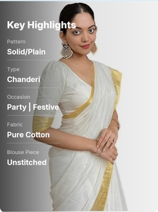 Sari de Seda de Diseño de Lujo, Prenda Étnica Tradicional, Elegante y Premium para Mujer, Hecho con Materiales Reciclados, de Secado Rápido, para Bodas y Fiestas, K V - Product Image 2