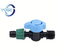 Konektor Selang Air Murah Bahan PP Berkualitas Tinggi, Pipa Taman 1/2" 3/4" Ulir Jantan, Konektor Barb Selang Air, Katup Mini Irigasi Tetes