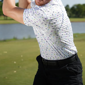 Camiseta de Golf de Diseño para Hombre, Cuello Alto, Sublimación de Lujo, 100% Poliéster, Logotipo Personalizado OEM de Alta Calidad - Product Image 2