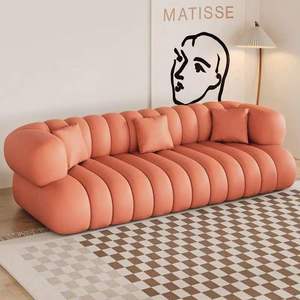 Sofá Moderno de Terciopelo con Mechones, Tres Plazas, para Sala de Estar, Estilo Nórdico, para Apartamento u Hotel - Product Image 5