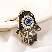 Pendentif porte-clés Mains de Fatma en alliage européen et américain, accessoire de bijouterie œil bleu turc contre le mauvais œil