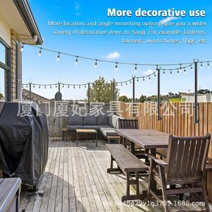 Xiafei Led Strip <b>Light</b> Holder Outdoor <b>String</b> <b>Light</b> Poles Aluminum Bracket For Garden Villa Decoration Heightening Pole - Product Image 4