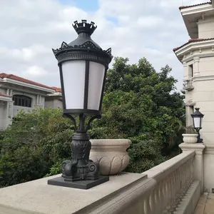 Lâmpada de alumínio fundido para coluna de parede, lâmpada à prova d'água para exterior, estilo europeu, porta, coluna