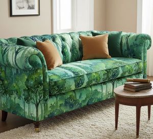Tela de tapicería estampada con diseño de bosque de pino mágico de primera calidad, por yarda, con patrón de naturaleza de bosque etnópolo, tela para muebles. - Product Image 6