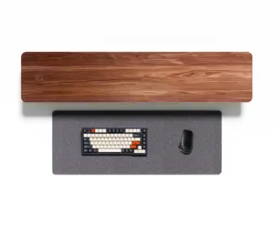Upergo - Suporte de madeira para computador, prateleira extra para jogos, monitor Riser, madeira maciça, nogueira, para escritório doméstico