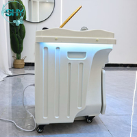 Bac de Lavage Capillaire Portable de Luxe sans Tuyau pour Salon de Coiffure, avec Seau d'Eau Usée 30L et Réservoir d'Eau Chaude 60L