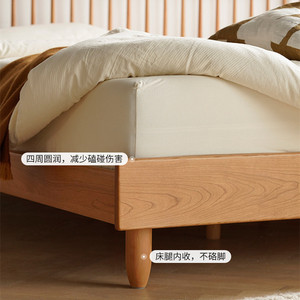 Lit plateforme en bois massif 1,8 m, style nordique, mobilier de chambre minimaliste, structure durable - Product Image 4