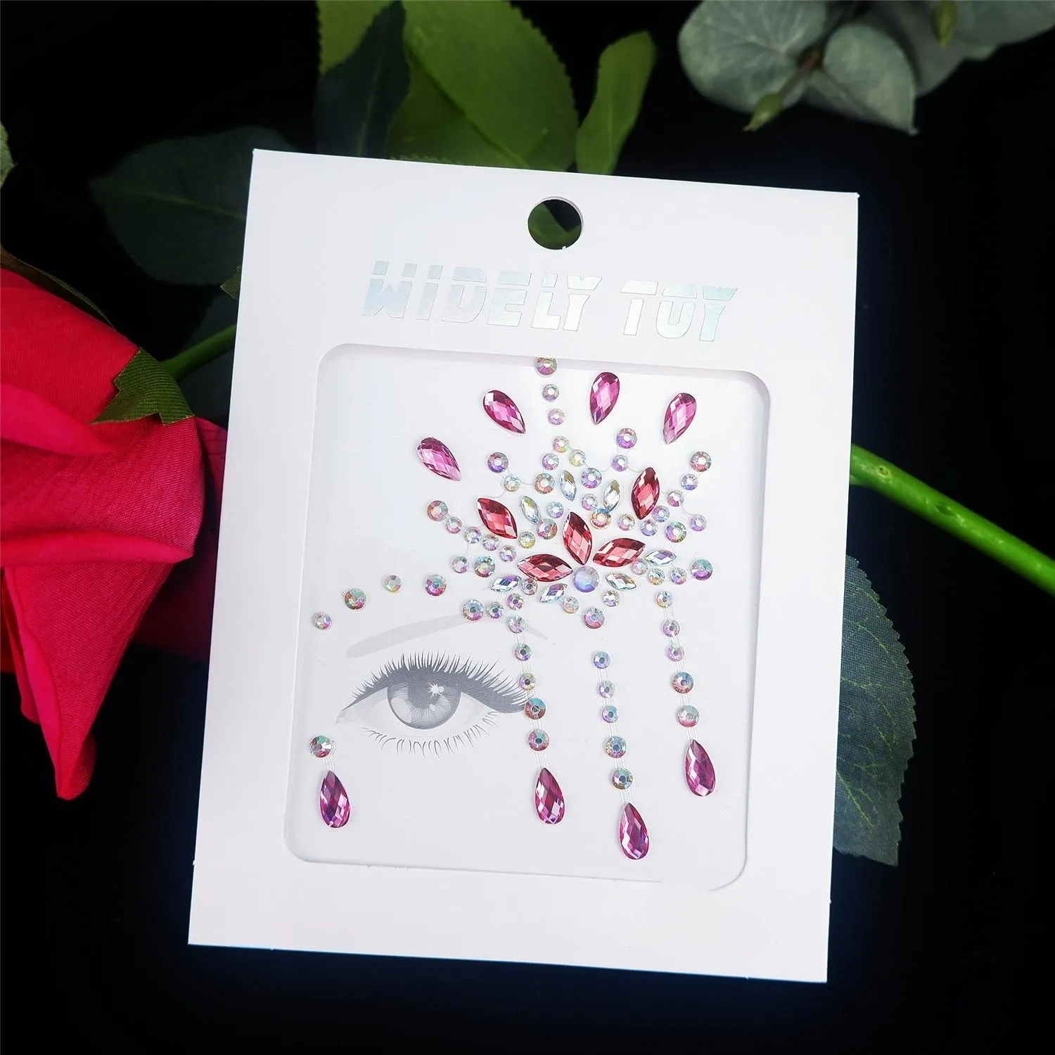 Cara de sirena joyas Rhinestone Festival cara pegatina verde rojo cristal cara cuerpo gemas palo en Halloween Cosplay fiesta cristal