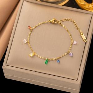 Bracelet de cheville de luxe classique rétro en acier inoxydable et titane pour femme - Product Image 5