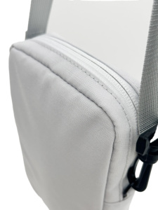 <b>Large</b> capacity Light Gray <b>Canvas</b> Sling <b>Bag</b> With Zipper Closure And Front Pocket For Daily Use - Product Image 5