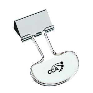 Clip publicitaire promotionnel avec impression UV, en acier inoxydable, avec bras en plastique – Cadeau de papeterie personnalisé pour événements, 25 mm - Product Image 4