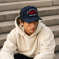 Casquette de golf 5 panneaux avec logo brodé, en sergé de coton premium lavé, boucle réglable, personnalisable, faible MOQ, durable et respirante