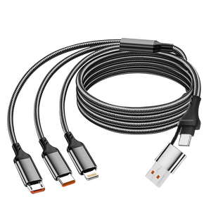 Câble de charge rapide 3-en-2, câble USB tressé multi-prises avec USB C vers 8 <span class=keywords><strong>broches</strong></span> Type C Micro pour <span class=keywords><strong>iPhone</strong></span> Samsung - Product Image 3