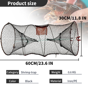 Cebo de pesca, trampa para cangrejos, trampa para pececillos, trampa para cangrejos, langosta, camarones, redes de fundición plegables, accesorios de pesca plegables portátiles - Product Image 2
