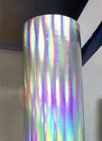 Vinilo Holográfico Reflectante para Transferencia de Calor, Película de Corte TPU Multicolor Arcoíris Plateado para Etiquetas de Ropa