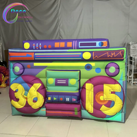 Décor de fond gonflable en forme de lecteur de cassette rétro pour fête musicale, décoration, présentation et spectacle