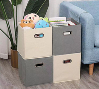Vente en gros de Cubes de rangement en tissu pliable, organisateur de vêtements, étagère, panier, organisateur de Cubes avec deux poignées, articles ménagers