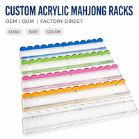 Support de cartes et pousse-cartes en acrylique ondulé pour Mahjong, personnalisé en usine, accessoires de Mahjong américain deux-en-un, pour jeux d'échecs et de cartes