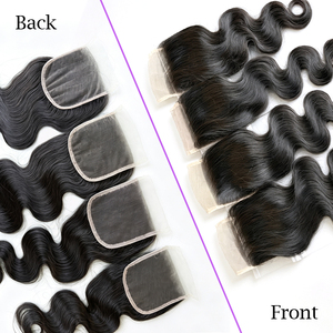 ผมต่อแบบ Body Wave 4x4 HD Lace Closure ทำจากผมแท้ ขนาด 10-22 นิ้ว สีธรรมชาติ ความหนาแน่น 130% ถอนขนมาแล้ว ปมที่ฟอกสีแล้ว - Product Image 5