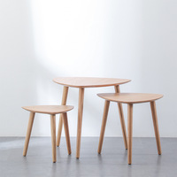 Table basse moderne simple en bois massif écologique, style japonais, pour petit appartement, salon, chambre, table d'angle en chêne