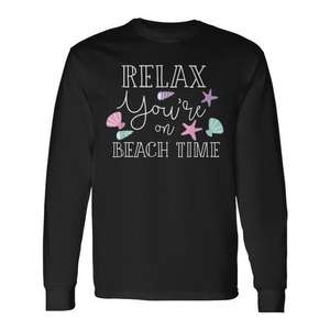 Relájese y disfrute de la playa con esta divertida camiseta de manga larga motivante para escapadas. - Product Image 1