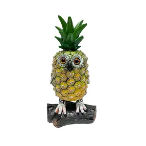 Halloween nouveau Mutant ananas hibou résine artisanat ornement avec simulation arbres faux Animal arts Statue maison table moule décor