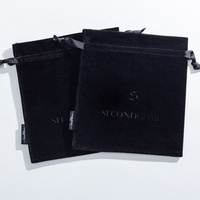 Sac pochette en velours en peluche noir imprimé de logo personnalisé emballage de bougie sac à cordon en velours pour cadeaux