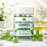 Gummies calmantes pour le cerveau OEM DOM sans sucre, à la menthe et au thé vert, pour le soulagement du stress, la clarté mentale et un meilleur sommeil, complément alimentaire