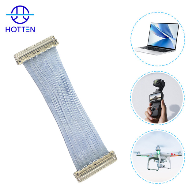 Hotten Ultra Fine 42AWG 60 Pin 0.4mm Pitch IP-EX 02680 Micro Coax LVDS Cable for Medical Display