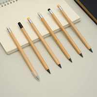 Crayon YF PEN Endless Bamboo Original Wood HB Hardness Engraveable and Erasable Black Barrel Custom Logo Pencil