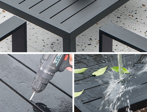 Conjunto de Sofás Modulares de Aluminio con Recubrimiento en Polvo para Exteriores, Muebles de Conversación con Asientos Profundos, Resistentes a la Oxidación, para <span class=keywords><strong>Terraza</strong></span> - Product Image 3