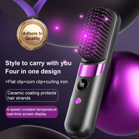 Brosse lissante sans fil, lisseur de cheveux professionnel, rechargeable par USB, peigne électrique sans fil à air chaud